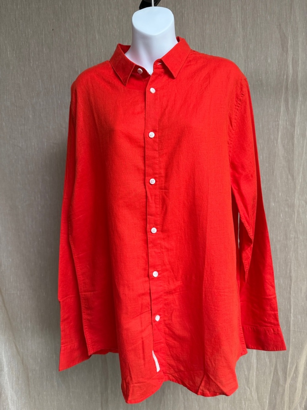 Onia Bright Orange Casual Button-Down Shirt